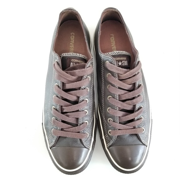 Converse All Star Sneakers Brown Leather Low Tops - Picture 6 of 12